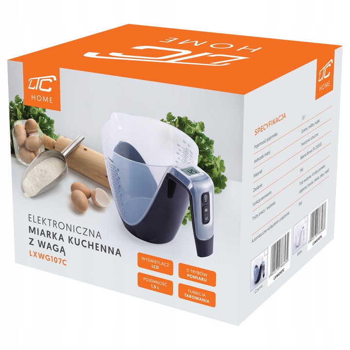 PRECYZYJNA WAGA Z MISKĄ DZBANKIEM ELEKTRONICZNA KUCHENNA ODCZEPIANA MISA