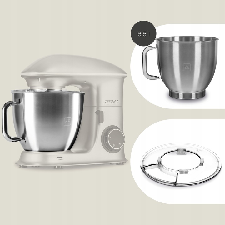 ROBOT Kuchenny Planetarny MIKSER 2200W XXL Duży Misa 6,5l 3 Końcówki