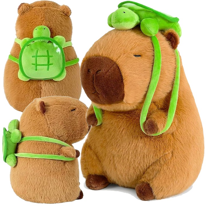 MASKOTKA KAPIBARA PLUSZAK ZABAWKA PLUSZOWA Z PLECAKIEM ŻÓŁWIK BORSUK BÓBR