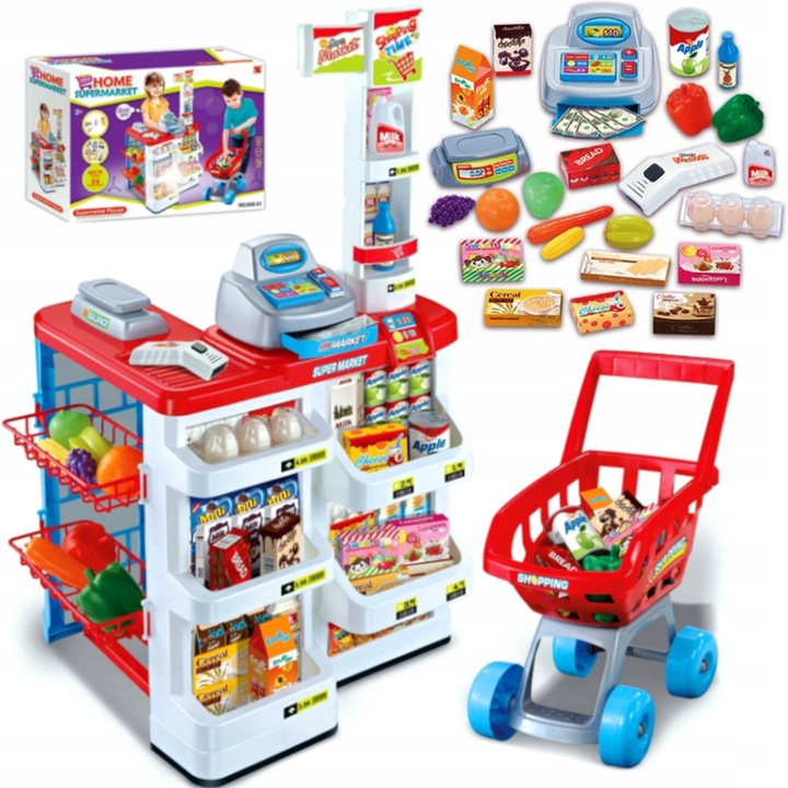 SUPERMARKET SKLEP STRAGAN DLA DZIECI KASA + KOSZYK MATADI