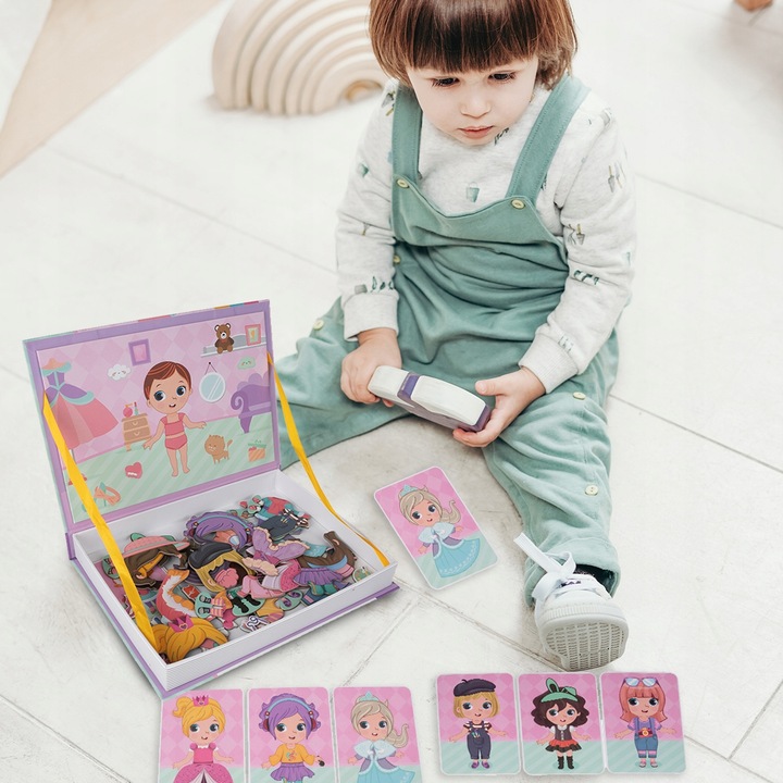 Książka układanka magnetyczna Lalka Ubieranie Dziewczynki Puzzle dla Dzieci