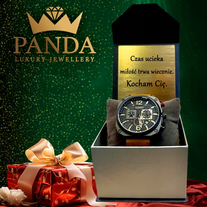 Zegarek Męski Curren Datownik Chronograf Prezent Wodoszczelny Grawer