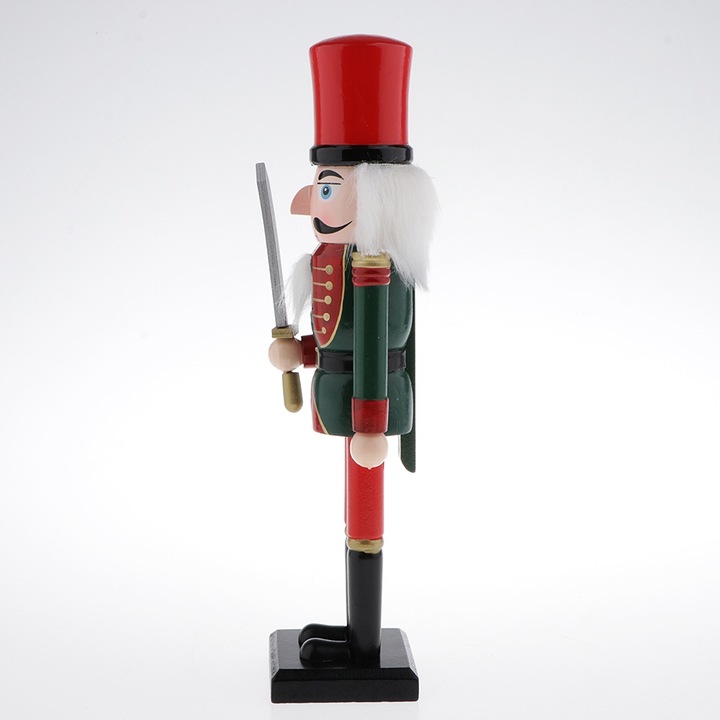 30cm Drewniany Dziadek do Orzechów Solider Figury Model Pacynka Lalka