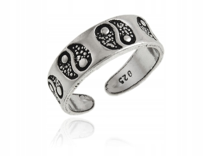 Pierścionek srebro na palec u stopy Yin Yang ps067