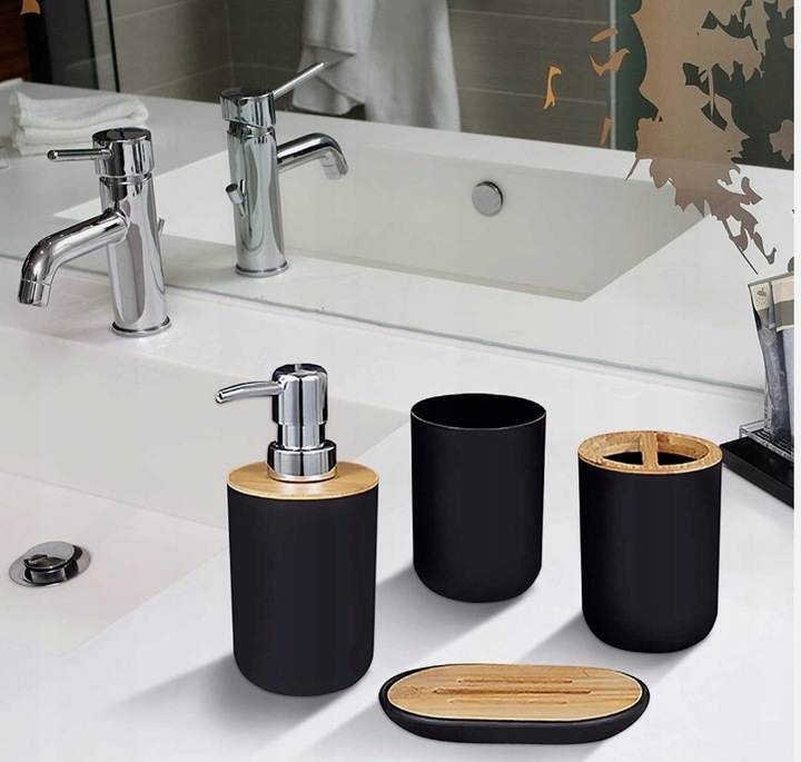 Zestaw łazienkowy akcesoriów łazienkowych 6 elementów kosz szczotka do WC