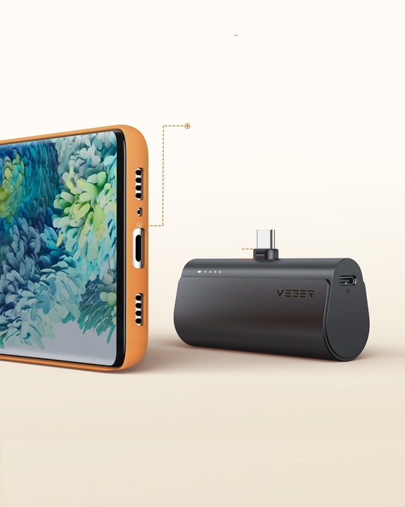 POWERBANK VEGER PlugOn 5000mAh PD 20W USB C mini mały lekki kieszonkowy