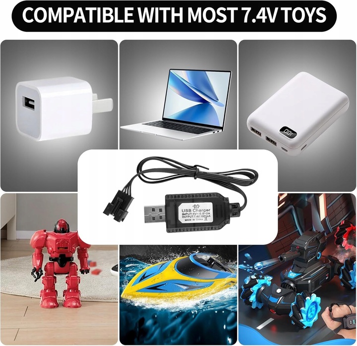 2 szt. Uniwersalna ładowarka akumulatorów USB do akumulatorów LiPo 7.4 V 2