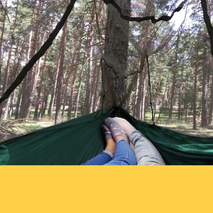 HAMAK KEMPINGOWY Z MOSKITIERĄ, HAMAK PODRÓŻNY DO UŻYTKU NA ZEWNĄTRZ, 270 CM