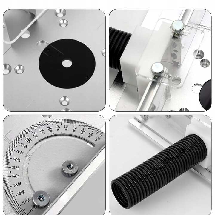 ALUMINIOWA PŁYTA DO STOŁU FREZARKI Z PROWADNICĄ UKOŚNĄ I PŁOTEM PROFESJONAL