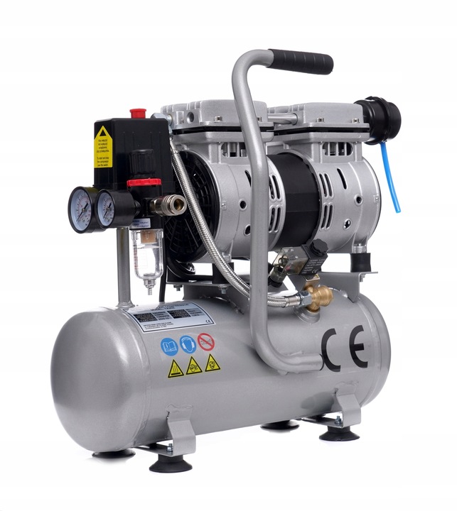 SPRĘŻARKA KOMPRESOR BEZOLEJOWY MOCNY WYDAJNY 6L 550W DWA TŁOKI R2 10 BAR