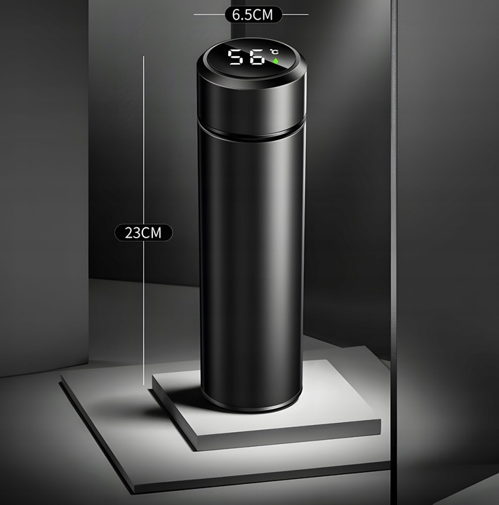 KUBEK TERMICZNY TERMOS NA KAWĘ HERBATĘ DO SAMOCHODU Z WYŚWIETLACZEM 500 ml