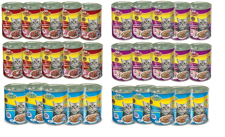 Basil KARMA dla KOTA puszka 415g 24szt MIX SMAKÓW ( 3x8sztuk )