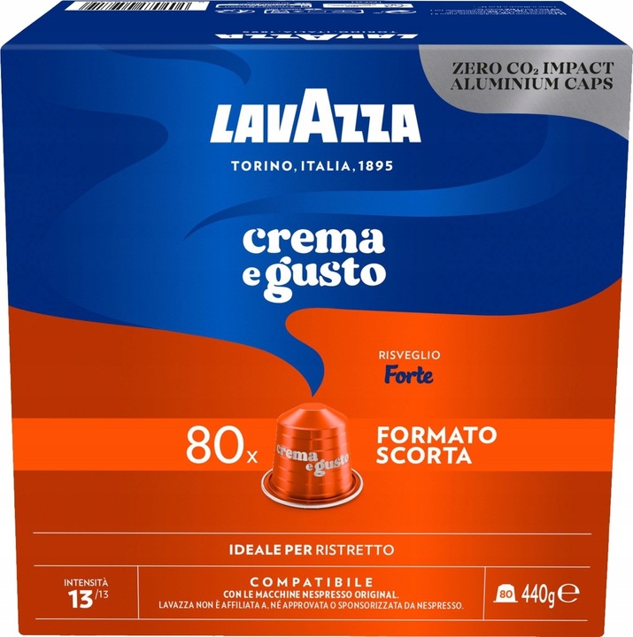 Kapsułki do NESPRESSO LAVAZZA Crema e Gusto FORTE 80 szt.