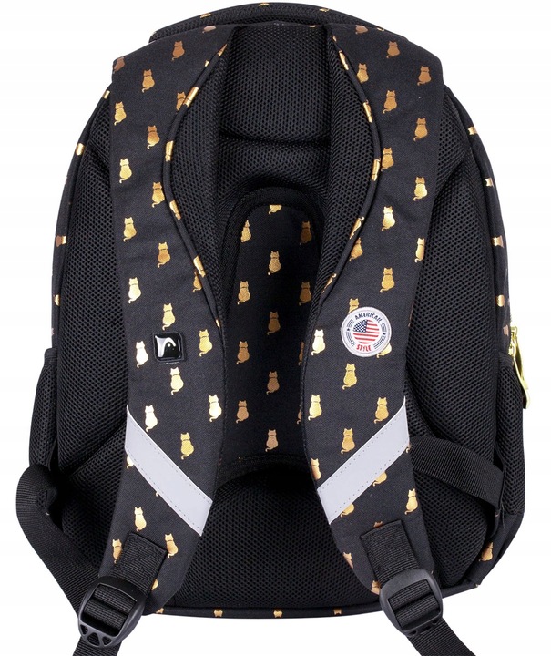 PLECAK TORNISTER SZKOLNY Z KOTKIEM KOT CZARNY ZŁOTY GOLDEN KITTY