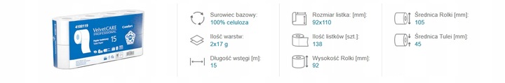 VelvetCARE papier toaletowy 64szt BIAŁY miękki 118