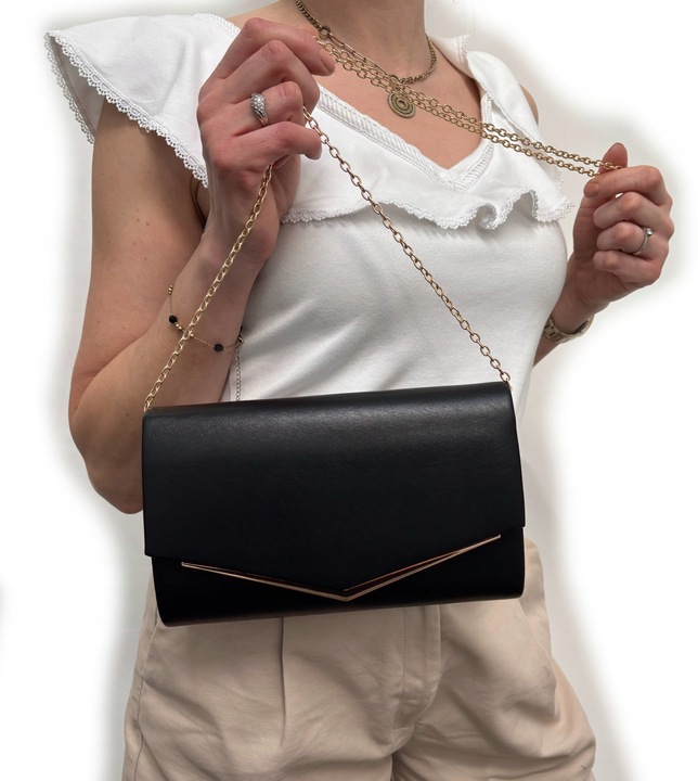 CZARNA torebka kopertówka wizytowa wesele komunia ślub