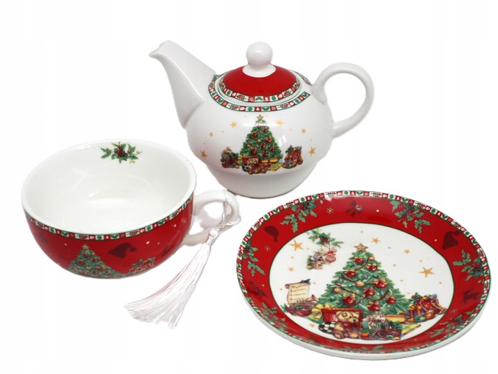 ŚWIĄTECZNY DZBANEK Z FILIŻANKĄ TEA FOR ONE