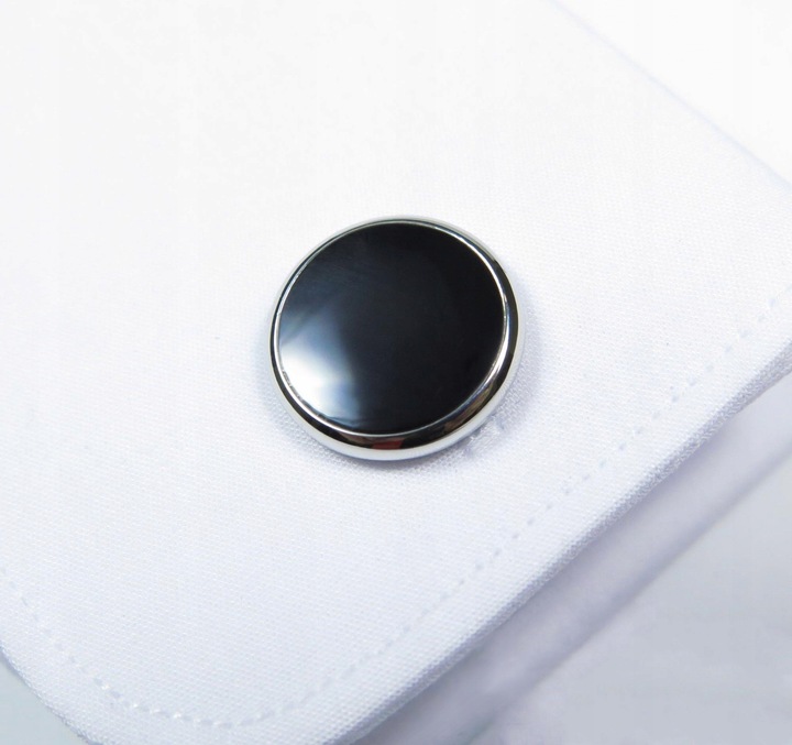 Srebrne spinki smokingowe do mankietów koszuli H6