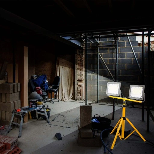 Halogen LED Statyw Stojak Budowlany Naświetlacz 2x50W /100W Przewód Mufa