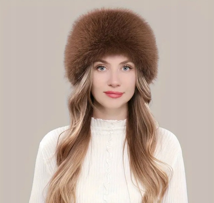 CZAPKA DAMSKA ZIMOWA CIEPŁA FUTRZANA MODNA ELEGANCKA FUTERKOWA TOCZEK