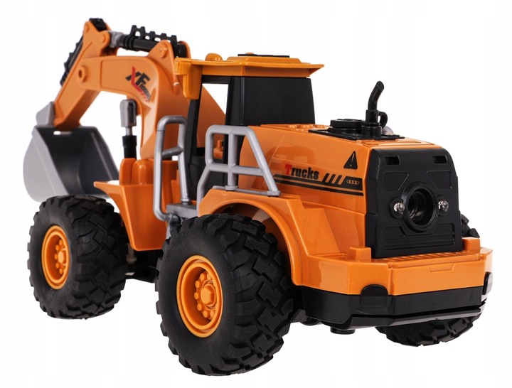 KOPARKA ZDALNIE STEROWANA 1:22 Z FUNKCJĄ DYMU GUMOWE OPONY , ŚWIATŁA LED