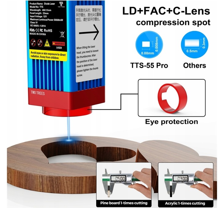 Nowa grawerka laserowa Twotrees TTS-55 Pro 5.5W 30000mm/min ploter tnący