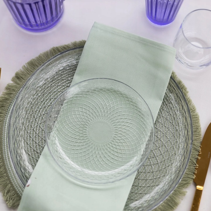 Szklane TALERZYKI Deserowe NA CIASTO Przekąski 4x17 cm Przezroczyste