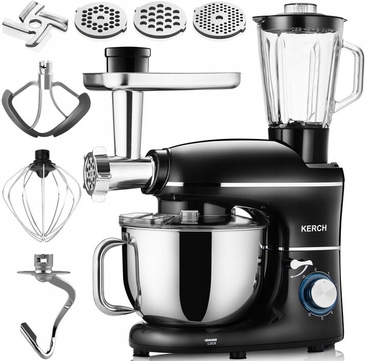 ROBOT KUCHENNY PLANETARNY MIKSER Z MISĄ KERCH ROTARY 4000W BLACK 6,2L