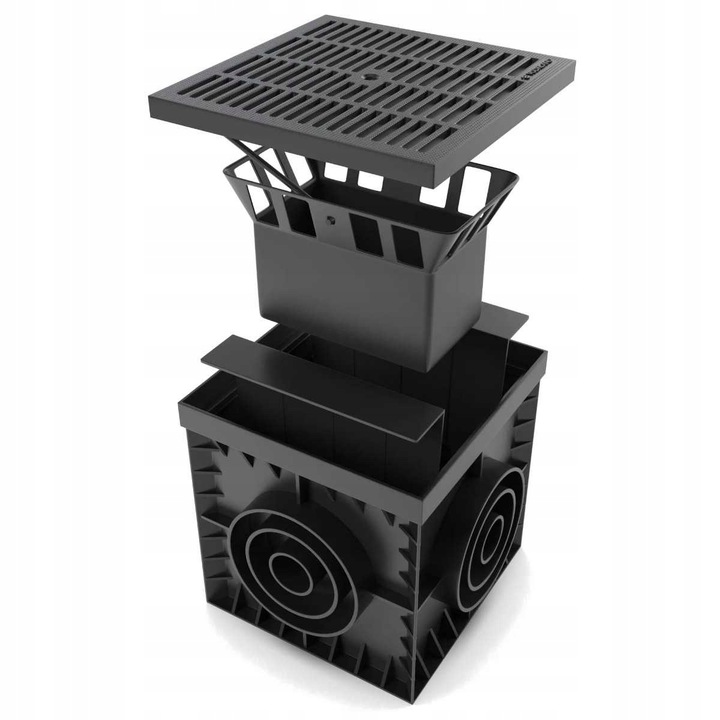 Studzienka podwórzowa 30x30 cm z koszem ruszt plastikowy 1,5t z wpustem