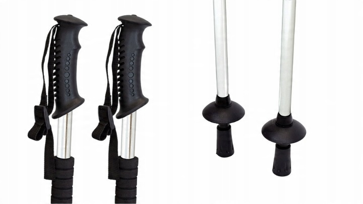 KIJE TREKKINGOWE DO NORDIC WALKING LINE SPORT REGULOWANE LEKKIE SREBRNE