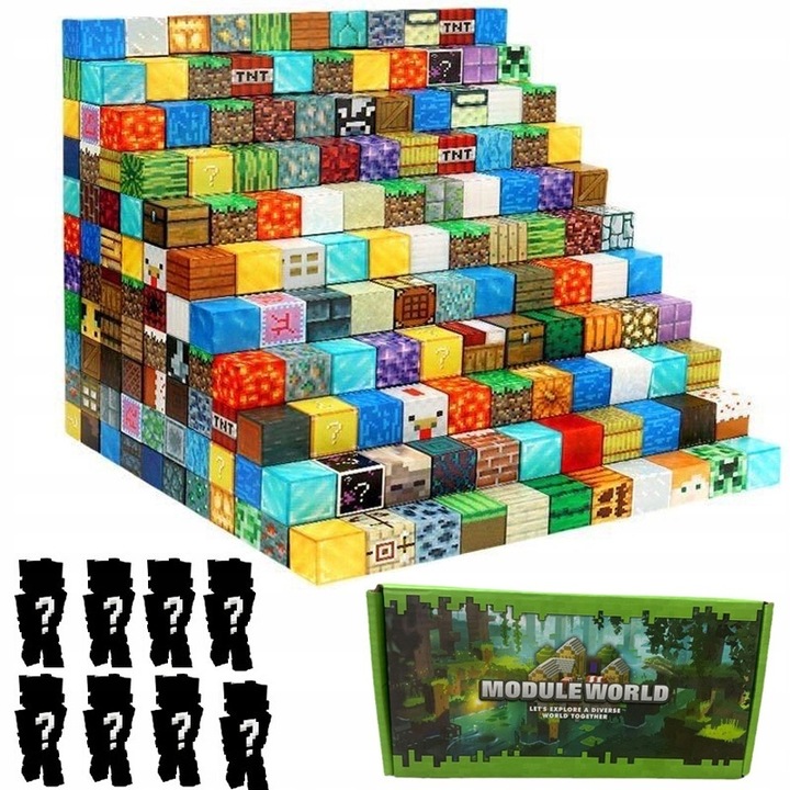 MAGNETYCZNE BLOKI MINECRAFT 200 + 10 LOSOWYCH LALEK
