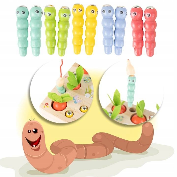 GRA ZŁAP ROBACZKA ŁOWIENIE DOPASUJ MARCHEWKI