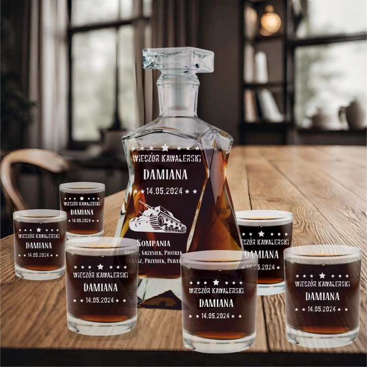 Karafka do Whisky Grawerowana Idealny Prezent Gift na Wieczór Kawalerski