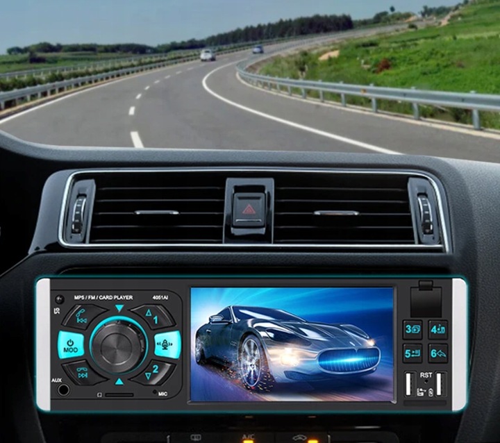 Radio Samochodowe 1DIN 4,1" BLUETOOTH USB AUX SD MIRROR LINK PILOT