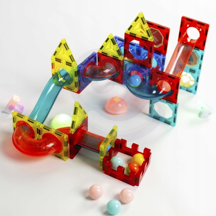 Klocki Magnetyczne Tor Kulkowy 75 el. WOOPIE