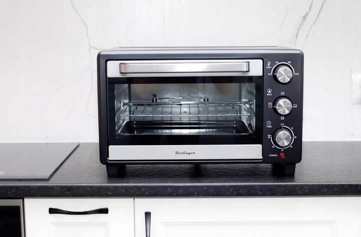 MINI PIEKARNIK ELEKTRYCZNY WOLNOSTOJĄCY 25L BERLINGER GRILL ROŻNO PRZENOŚNY