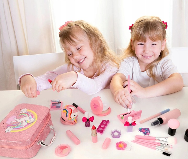 KUFEREK ZESTAW KOSMETYKI DO MAKIJAŻU PAZNOKCI JEDNOROŻEC MAKEUP DLA DZIECI