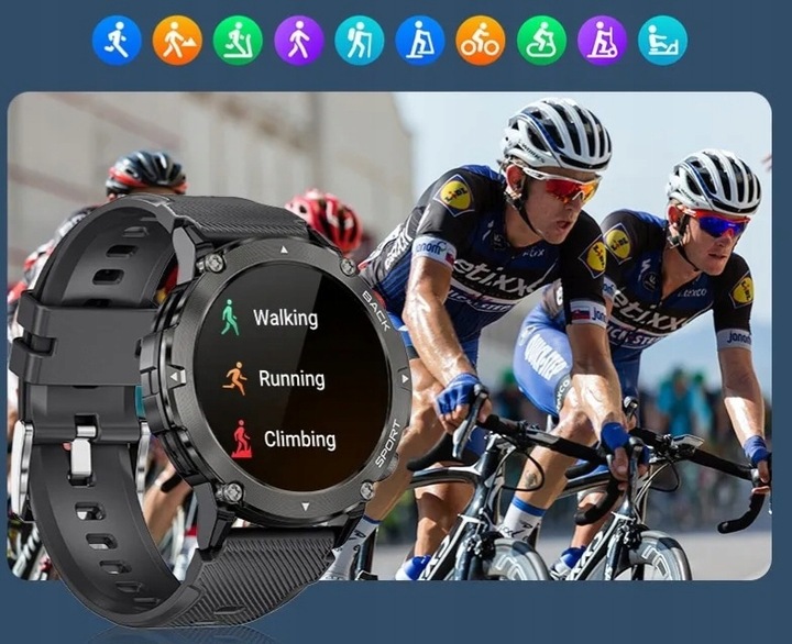 SMARTWATCH ZEGAREK POLSKIE MENU ROZMOWY SPORT SMART WATCH MĘSKI C21