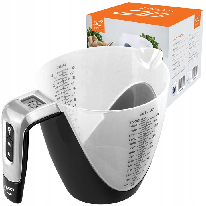 PRECYZYJNA WAGA Z MISKĄ DZBANKIEM ELEKTRONICZNA KUCHENNA ODCZEPIANA MISA