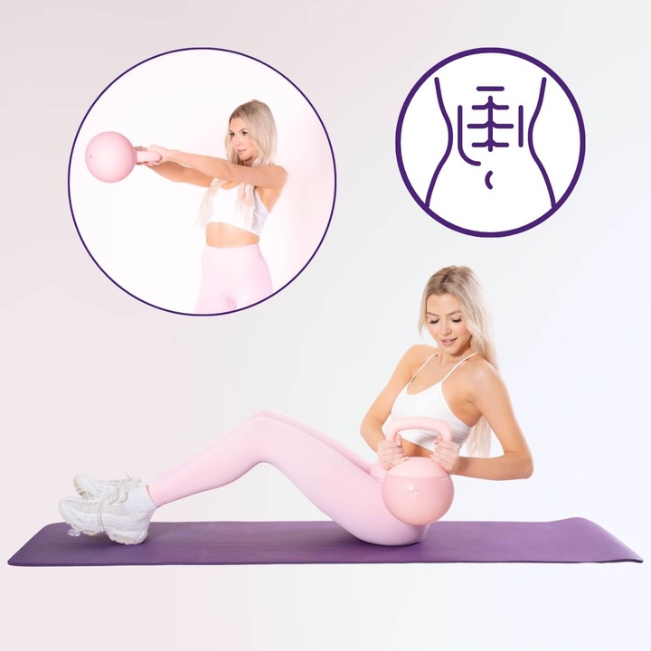 Kettlebell Odważnik Hantla Ciężar Do Ćwiczeń Fitness Różowy 8 kg DrFit