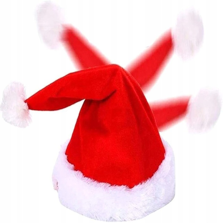 INTERAKTYWNA CZAPKA MIKOŁAJA TAŃCZĄCA GRAJĄCA ZABAWNA DEKORACJA ŚWIĄTECZNA