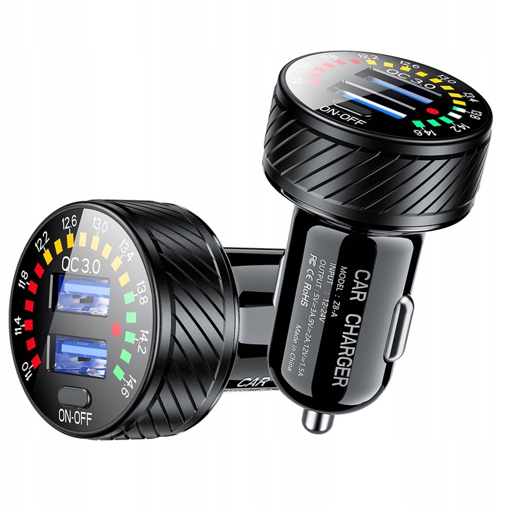Ładowarka Samochodowa 2 x USB z szybkim ładowaniem 36W QC3.0 Sklep GSM W-WA