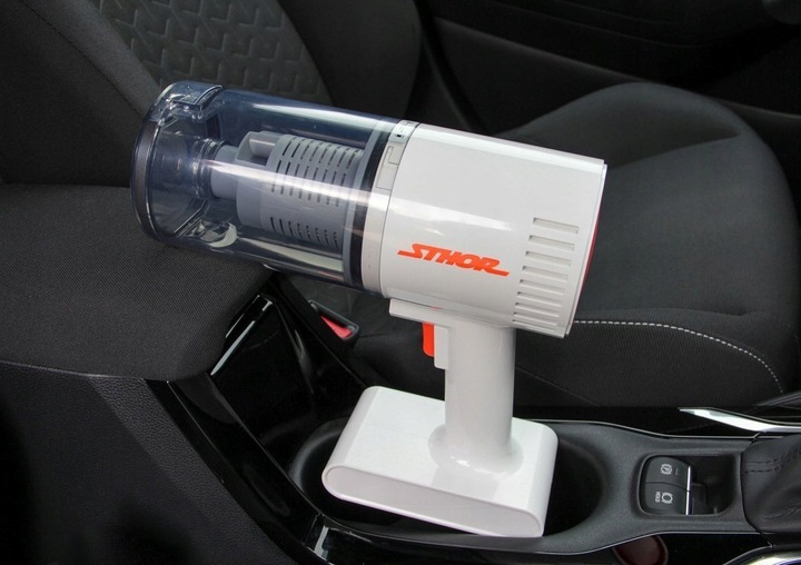 BEZPRZEWODOWY ODKURZACZ SAMOCHODOWY RĘCZNY 100W +NASADKI BEZWORKOWY STHOR