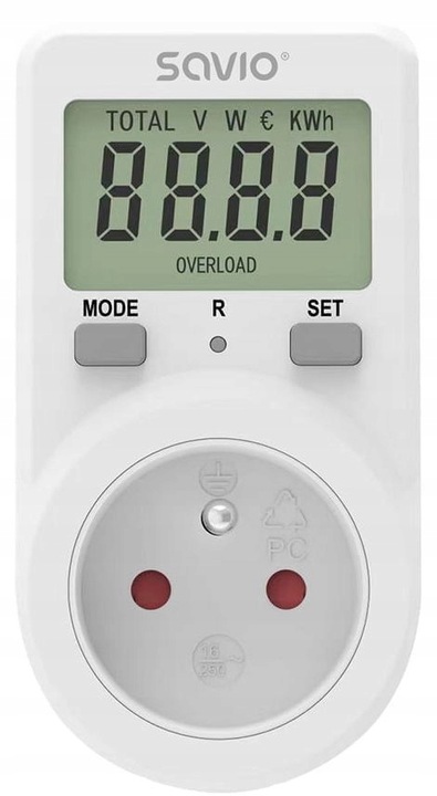 Watomierz Licznik Poboru Kosztu Energii Zużycia Prądu Mocy do Gniazdka kWh