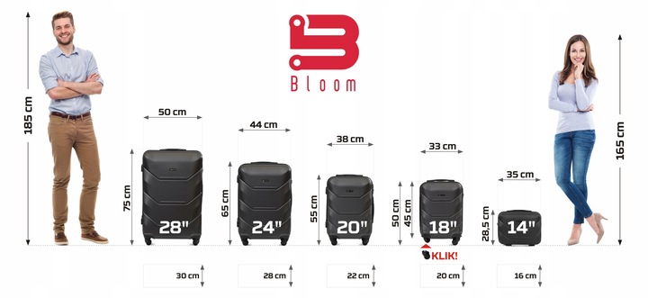 ZESTAW KOMPLET WALIZEK ABS 3IN1 MOCNA TWARDA BLOOM 15 KOLORÓW