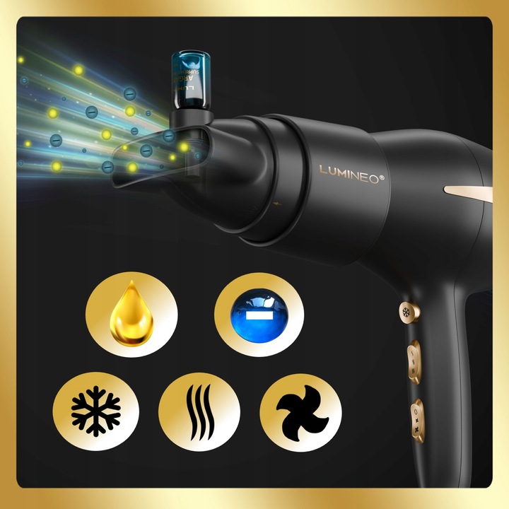 LUMINEO suszarka PRO do włosów 2400W 5w1 jonizacja dyfuzor olejków 3x serum