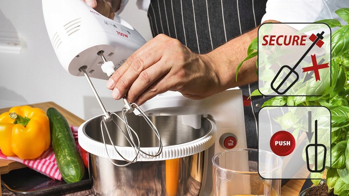 Mikser ręczny z misą biały MPM MMR-21Z