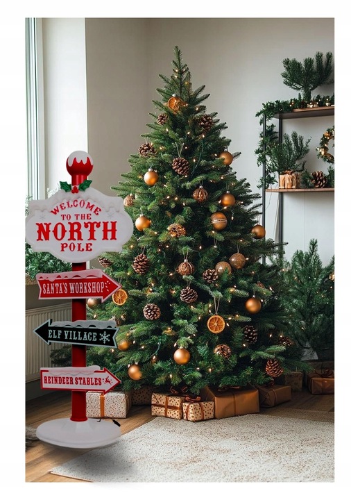 Dekoracja Świąteczna Słup Drogowskaz LED Lampki Oświetlenie Zewn/Wewn 95cm