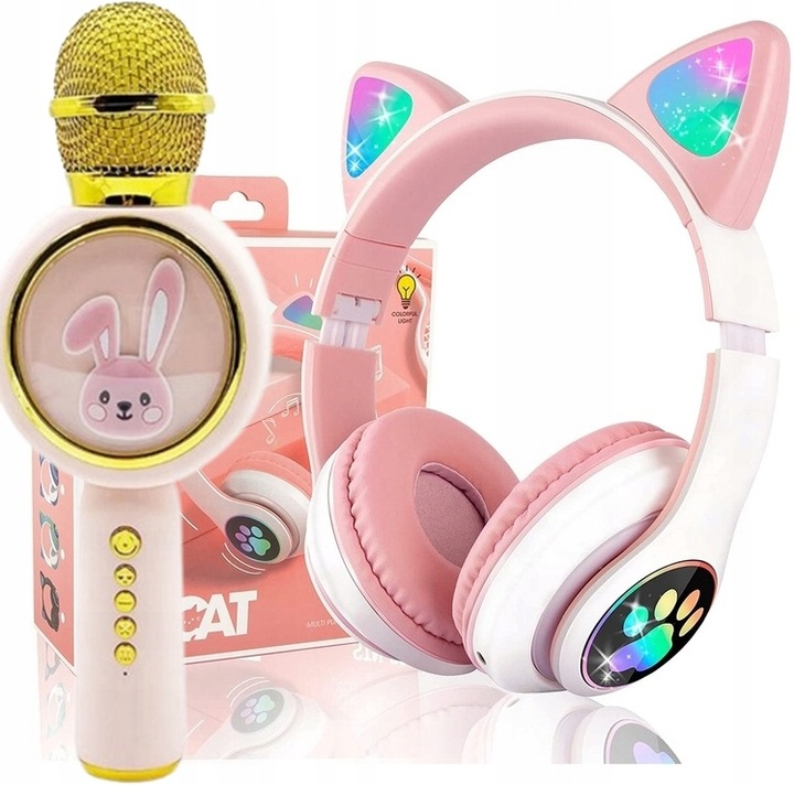 ZESTAW MIKROFON I SŁUCHAWKI NAJLEPSZY PREZENT NA DZIEŃ DZIECKA DLA DZIECKA