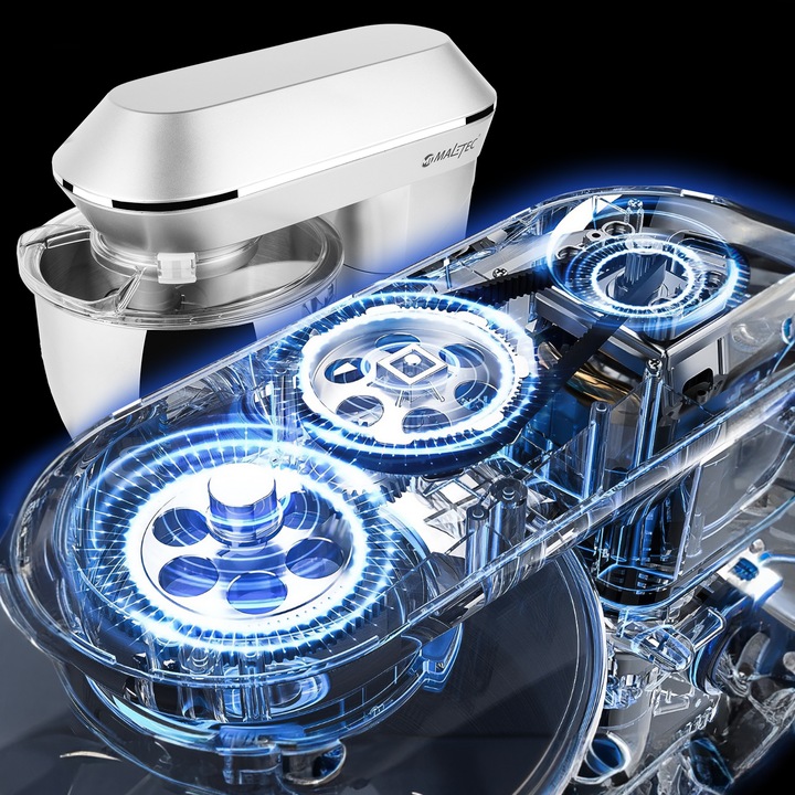 ROBOT KUCHENNY MIKSER PLANETARNY ZESTAW WIELOFUNKCYJNY SREBRNY 6,5L 2200W